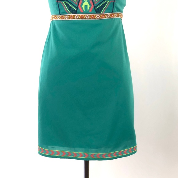 FLYING TOMATO Teal Strapless Aztec Dress #V09 - Picture 3 of 6